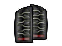 AlphaRex LUXX-Series LED Tail Lights; Alpha Black Housing; Clear Lens (02-06 RAM 1500)