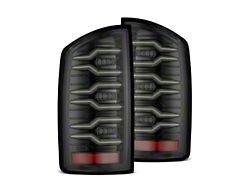 AlphaRex LUXX-Series LED Tail Lights; Alpha Black Housing; Clear Lens (07-08 RAM 1500)