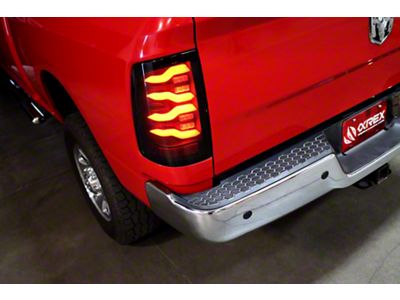 AlphaRex LUXX-Series LED Tail Lights; Black Housing; Smoked Lens (13-18 RAM 1500 w/ Factory LED Tail Lights)