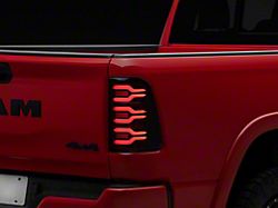 AlphaRex LUXX-Series LED Tail Lights; Black Housing; Smoked Lens (25-26 RAM 1500 w/ Factory Non-Blind Spot Sensor Halogen Tail Lights)