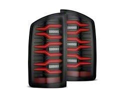 AlphaRex LUXX-Series LED Tail Lights; Black/Red Housing; Smoked Lens (02-06 RAM 1500)