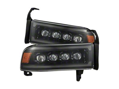 AlphaRex NOVA-Series LED Projector Headlights; Black Housing; Clear Lens (94-01 RAM 1500)