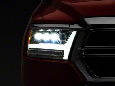 AlphaRex NOVA-Series LED Projector Headlights; Chrome Housing; Clear Lens (19-24 RAM 1500 w/ Factory Halogen Headlights)