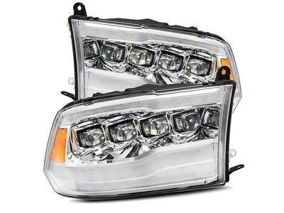 AlphaRex NOVA-Series LED Projector Headlights; Chrome Housing; Clear Lens (13-18 RAM 1500 w/ Factory Halogen Projector Headlights)