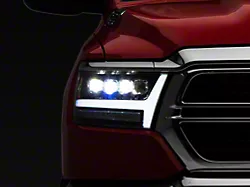 AlphaRex NOVA-Series LED Projector Headlights; Jet Black Housing; Clear Lens (19-24 RAM 1500 w/ Factory Halogen Headlights)