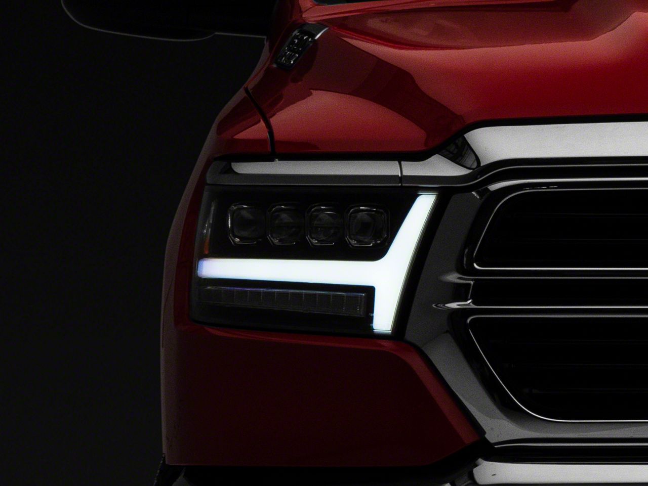 AlphaRex RAM 1500 NOVA-Series LED Projector Headlights; Jet Black