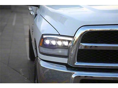AlphaRex NOVA-Series LED Projector Headlights; Alpha Black Housing; Clear Lens (13-18 RAM 1500 w/ Factory Projector Headlights)