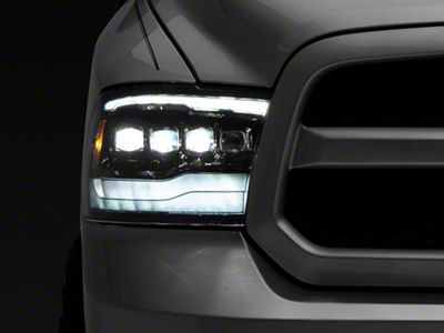 AlphaRex NOVA-Series LED Projector Headlights; Alpha Black Housing; Clear Lens (09-18 RAM 1500 w/ Factory Halogen Non-Projector Headlights)