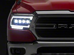 AlphaRex NOVA-Series MK II 2500 Style LED Projector Headlights; Black Housing; Clear Lens (19-23 RAM 1500 w/ Factory Halogen Headlights)