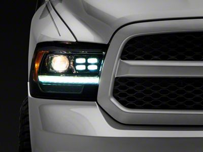 PRO-Series 2500 Style Projector Headlights; Matte Black Housing; Clear Lens (09-18 RAM 1500 w/ Factory Halogen Non-Projector Headlights)