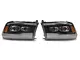 PRO-Series Projector Headlights; Black Housing; Clear Lens (13-18 RAM 1500 w/ Factory Halogen Projector Headlights)