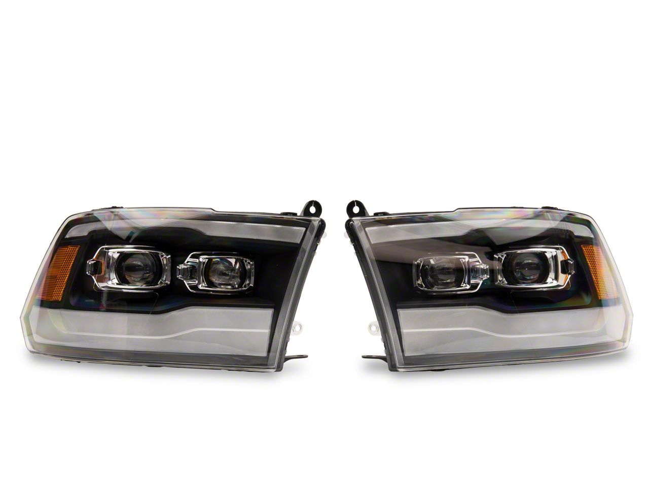 RAM 1500 PRO Series Projector Headlights Black Housing Clear Lens 09 18 RAM 1500 w Factory Halogen Non Projector Headlights Free Shipping