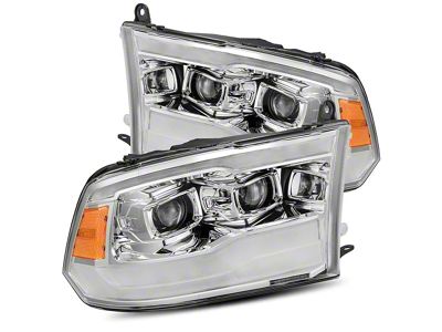 PRO-Series Projector Headlights; Chrome Housing; Clear Lens (13-18 RAM 1500 w/ Factory Projector Headlights)
