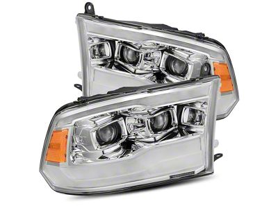 PRO-Series Projector Headlights; Chrome Housing; Clear Lens (13-18 RAM 1500 w/ Factory Halogen Projector Headlights)