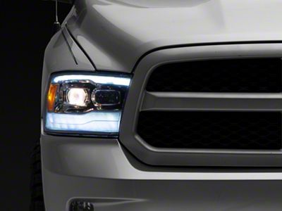 PRO-Series Projector Headlights; Chrome Housing; Clear Lens (09-18 RAM 1500 w/ Factory Halogen Non-Projector Headlights)