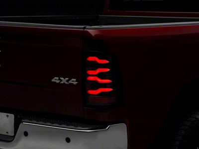 AlphaRex LUXX-Series LED Tail Lights; Alpha Black Housing; Clear Lens (10-18 RAM 2500 w/ Factory Halogen Tail Lights)