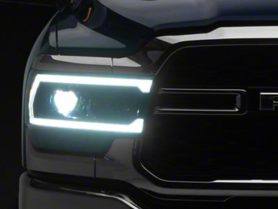 AlphaRex LUXX-Series LED Projector Headlights; Alpha Black Housing; Clear Lens (19-24 RAM 3500 w/ Factory Halogen Headlights)
