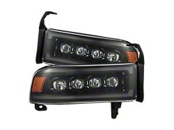 AlphaRex NOVA-Series LED Projector Headlights; Black Housing; Clear Lens (94-02 RAM 3500)