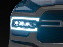 AlphaRex NOVA-Series LED Projector Headlights; Black Housing; Clear Lens (19-24 RAM 3500 w/ Factory Halogen Headlights)