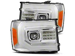 AlphaRex LUXX-Series LED Projector Headlights; Chrome Housing; Clear Lens (07-14 Sierra 2500 HD)