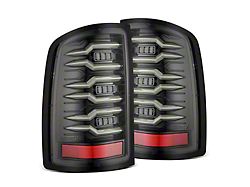 AlphaRex LUXX-Series LED Tail Lights; Alpha Black Housing; Clear Lens (07-14 Sierra 3500 HD SRW)