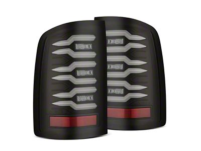 AlphaRex LUXX-Series LED Tail Lights; Black Housing; Smoked Lens (07-14 Sierra 3500 HD SRW)