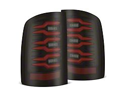 AlphaRex LUXX-Series LED Tail Lights; Black/Red Housing; Smoked Lens (07-14 Sierra 3500 HD SRW)