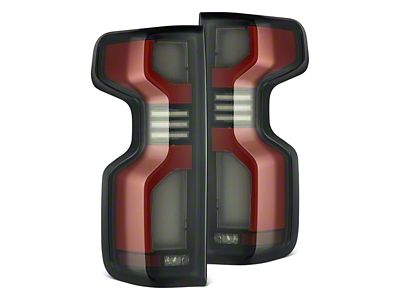 AlphaRex LUXX-Series LED Tail Lights; Black/Red Housing; Smoked Lens (19-23 Silverado 1500 w/ Factory Halogen Tail Lights)