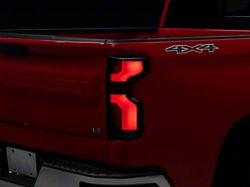 AlphaRex LUXX-Series LED Tail Lights; Black/Red Housing; Smoked Lens (19-23 Silverado 1500 w/ Factory Halogen Tail Lights)