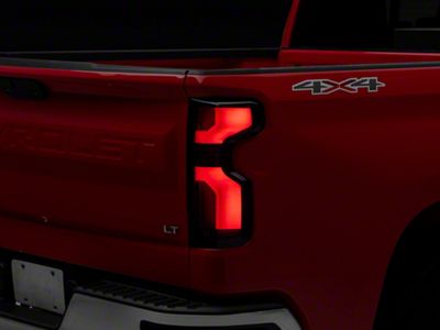 AlphaRex LUXX-Series LED Tail Lights; Black/Red Housing; Smoked Lens (19-23 Silverado 1500 w/ Factory Halogen Tail Lights)