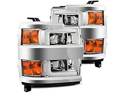 AlphaRex LUXX-Series LED Projector Headlights; Chrome Housing; Clear Lens (15-19 Silverado 2500 HD)