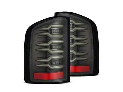 AlphaRex LUXX-Series LED Tail Lights; Alpha Black Housing; Clear Lens (07-14 Silverado 2500 HD)