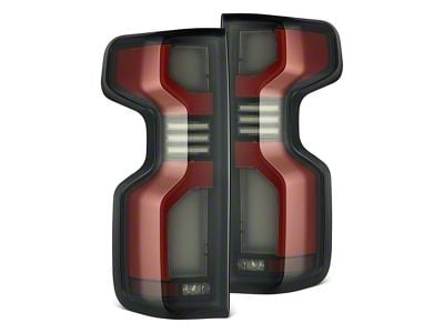 AlphaRex LUXX-Series LED Tail Lights; Black/Red Housing; Smoked Lens (20-23 Silverado 2500 HD w/ Factory LED Tail Lights)