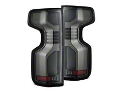 AlphaRex LUXX-Series LED Tail Lights; Alpha Black Housing; Clear Lens (24-26 Silverado 3500 HD w/ Factory LED Tail Lights & Center Reverse Light)