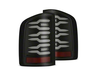 AlphaRex LUXX-Series LED Tail Lights; Black Housing; Smoked Lens (07-14 Silverado 3500 HD)