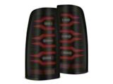 AlphaRex LUXX-Series LED Tail Lights; Black/Red Housing; Smoked Lens (01-06 Silverado 3500 HD)