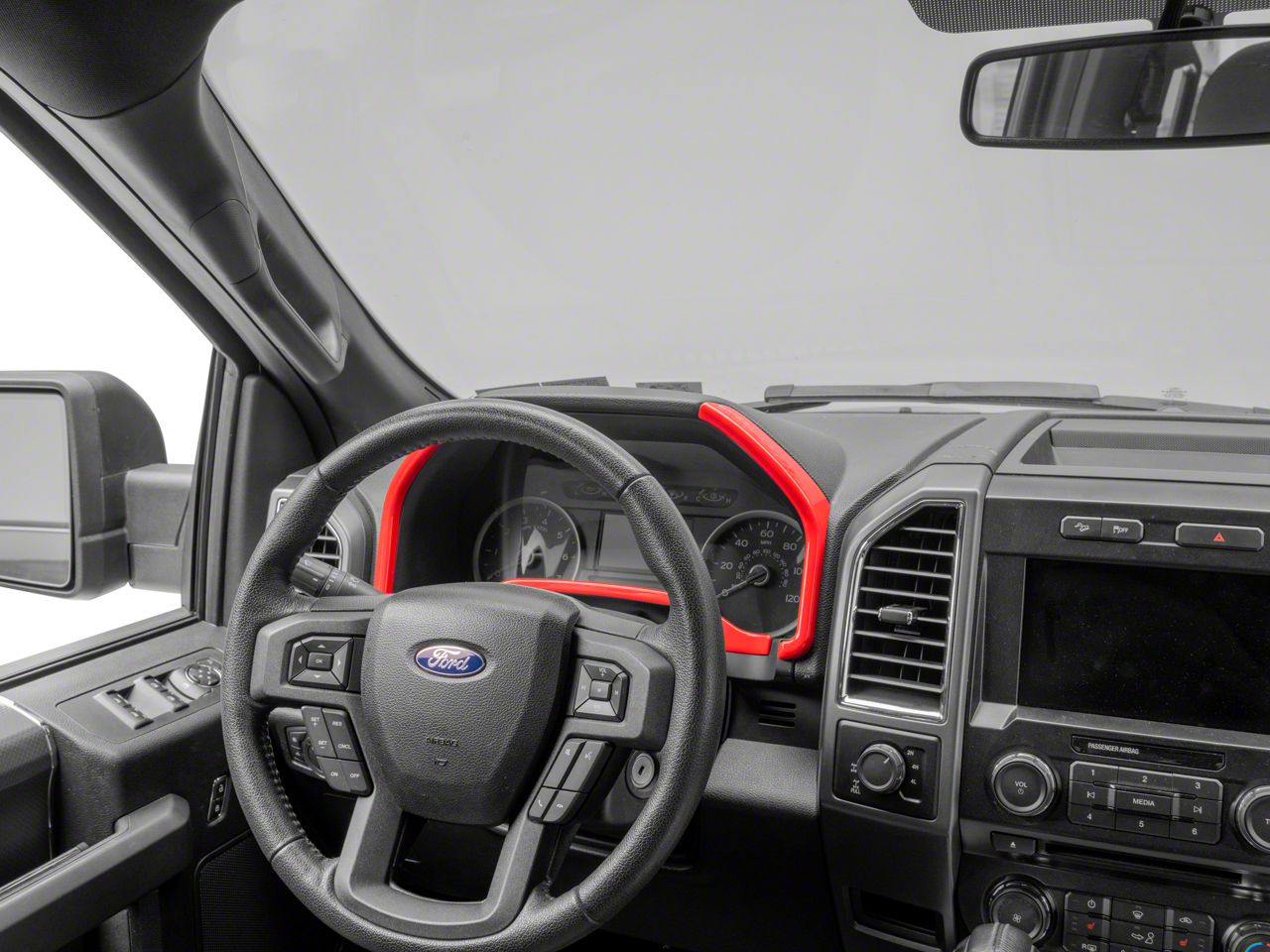 RedRock F350 Super Duty Gauge Cluster Bezel; Red T550264 (1722 F350