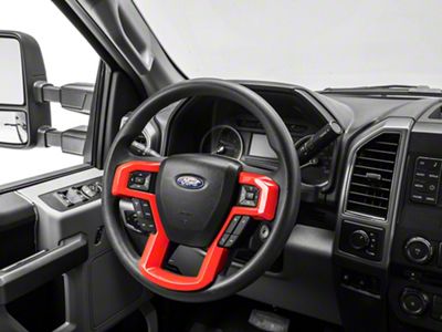 RedRock Steering Wheel Trim; Red (17-22 F-350 Super Duty)