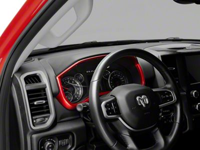 RedRock Gauge Cluster Trim; Red (19-24 RAM 1500, Excluding Classic)