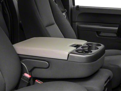 RedRock Leather Center Console Lid; Gray (07-14 Sierra 2500 HD)