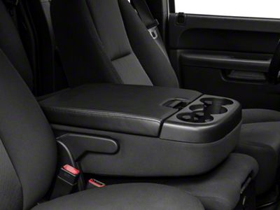 RedRock Replacement Leather Center Console Cover Only; Black (07-14 Sierra 3500 HD)