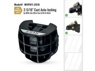 Altor Icon Trailer Coupler Lock for 2-5/16-Inch Hitch Ball; Cast Auto-Locking Coupler