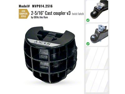 Altor Icon Trailer Coupler Lock for 2-5/16-Inch Hitch Ball; Cast with Twist Latch Coupler