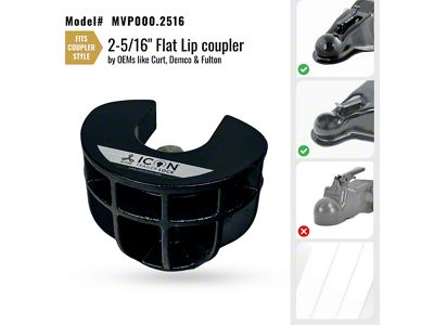 Altor Icon Trailer Coupler Lock for 2-5/16-Inch Hitch Ball; Flat Lip Coupler