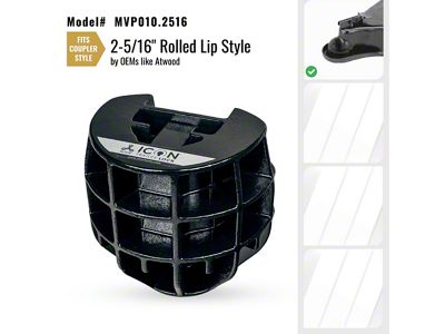 Altor Icon Trailer Coupler Lock for 2-5/16-Inch Hitch Ball; Rolled Lip Style Coupler