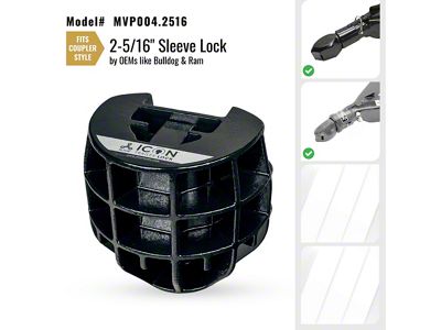 Altor Icon Trailer Coupler Lock for 2-5/16-Inch Hitch Ball; Sleeve Lock Coupler