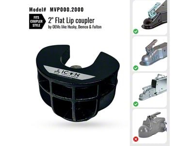 Altor Icon Trailer Coupler Lock for 2-Inch Hitch Ball; Flat Lip Coupler