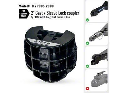 Altor Icon Trailer Coupler Lock for 2-Inch Hitch Ball; Cast/Sleeve Lock Coupler