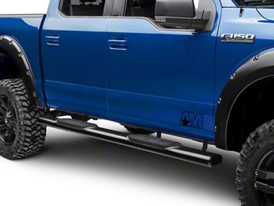 SEC10 Side Accent Decal with AM Logo; Gloss Black (97-25 F-150)