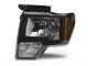 Amber Crystal LED Headlights; Black Housing; Clear Lens (09-14 F-150 w/ Factory Halogen Headlights)